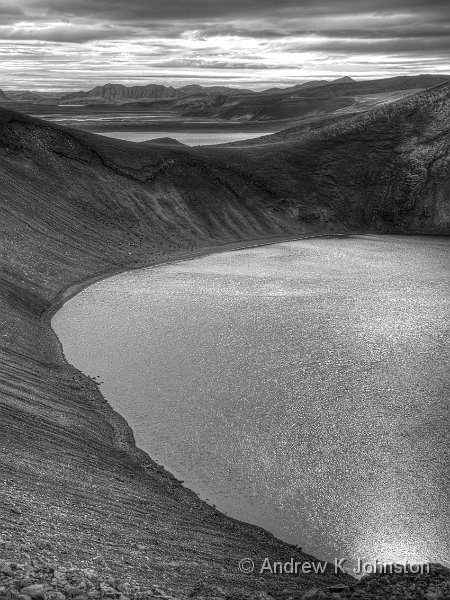 0811_7D_7383-5 HDR.jpg - Monochrome HDR shot of the "Ugly Pond" and stormy sky beyond